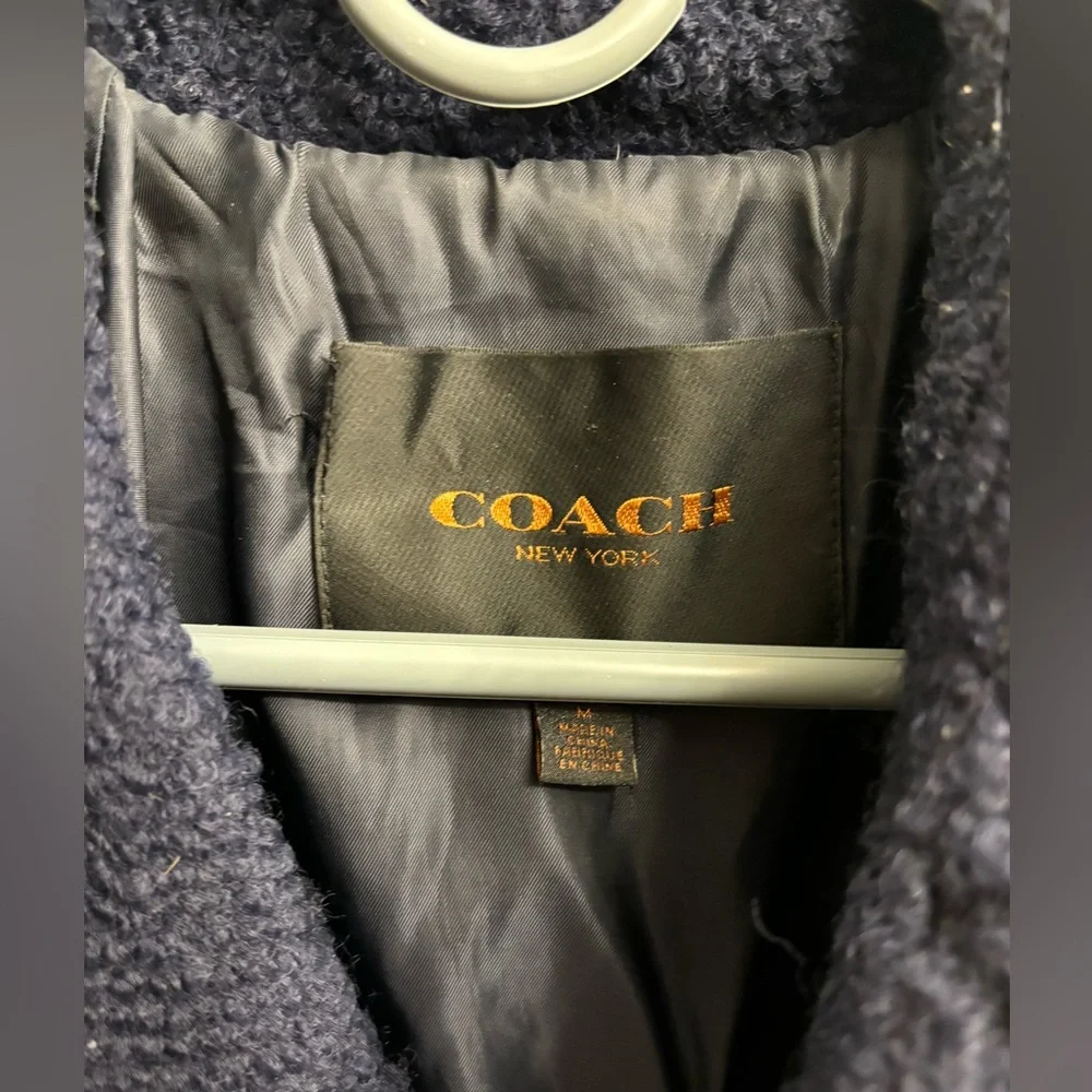Coach Women's Navy Wool PeaCoat - Picture 4 of 4